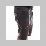 kocky rockabilly -  kovová reťazová kľúčenka na nohavice na koncoch s krúžkom a karabínkou dĺžka cca. 67cm